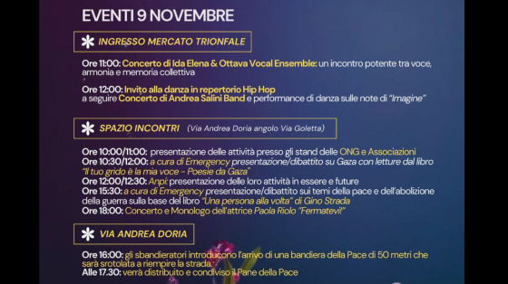 Banchetto promozionale con attività di sensibilizzazione su Gaza con Oxfam Italia per la pedonalizzazione di Via Andrea Doria