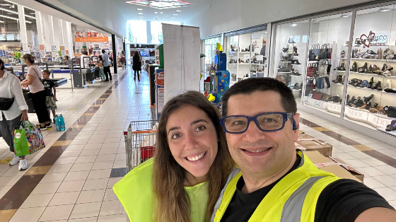 Raccolta alimentare con Angeli in Moto alla Conad in via Nocera Umbra